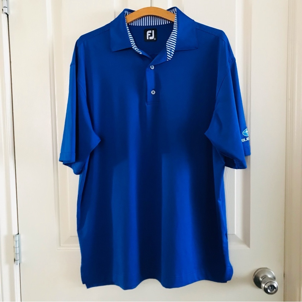 Footjoy Men’s Golf Polo Royal Blue Subaru Embroidered Size XL